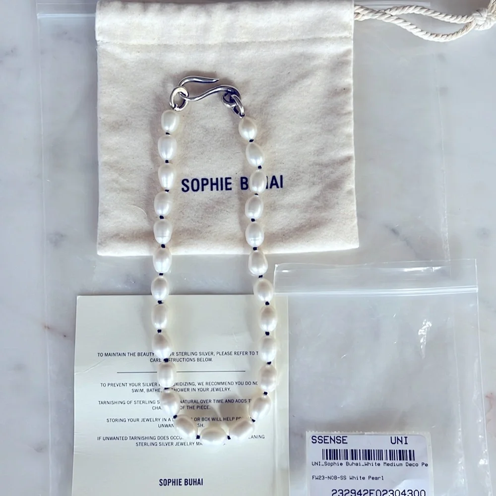 Final Price- No Offers! Sophie Buhai Art Deco White Pearl Necklace - Picture 4 of 8